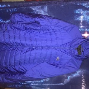 Royal blue north face puffer jacket